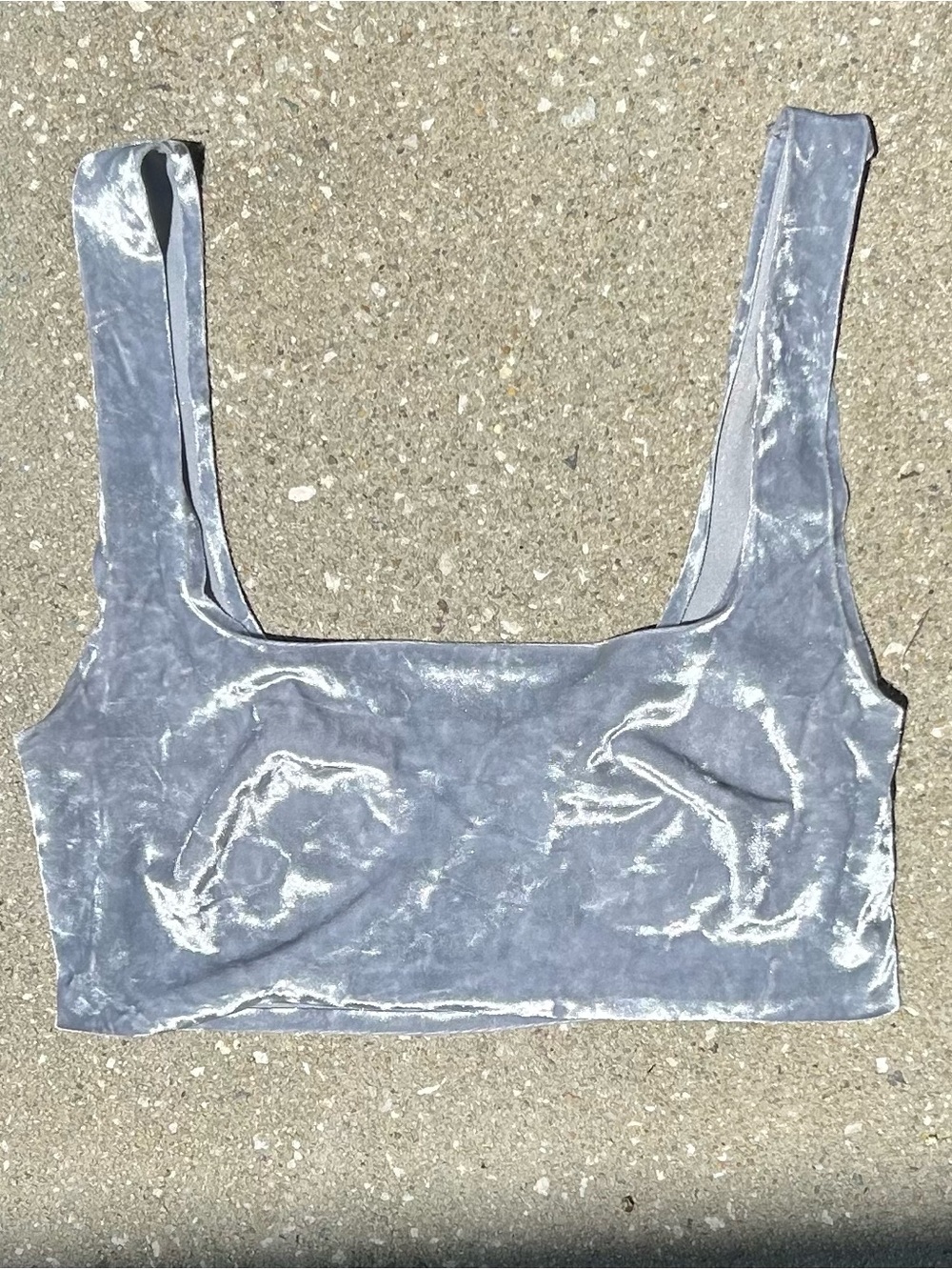 blue Velvet Crop Tank Top bralette medium urban outfitters out from under